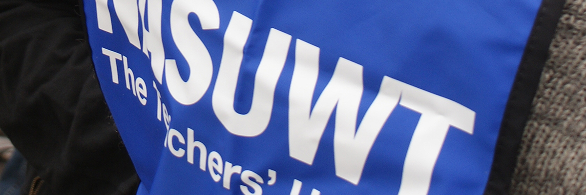 OLD NASUWT tabard strike demo BANNER