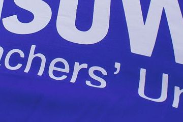 OLD NASUWT large flag strike demo BANNER