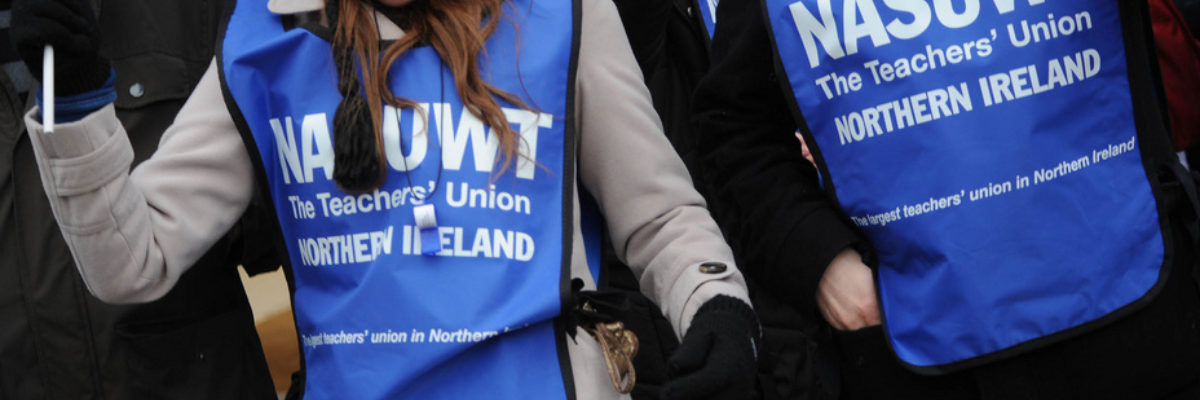 Strike action bibs flags Northern Ireland