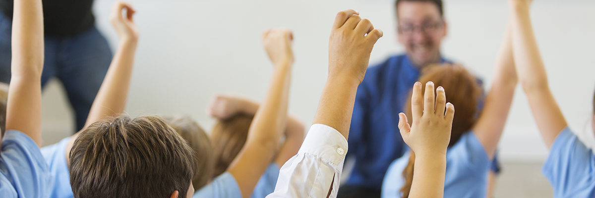 Class children hands primary