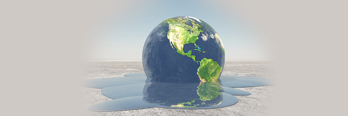 Climate Crisis Banner Globe Melting