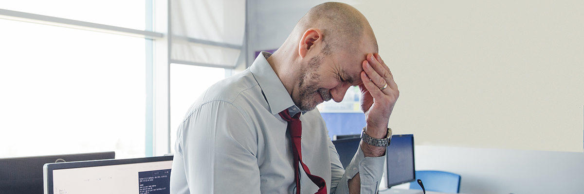 Stress anxiety bullying abuse white man