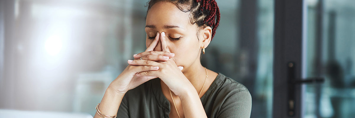 Stress anxiety young black woman