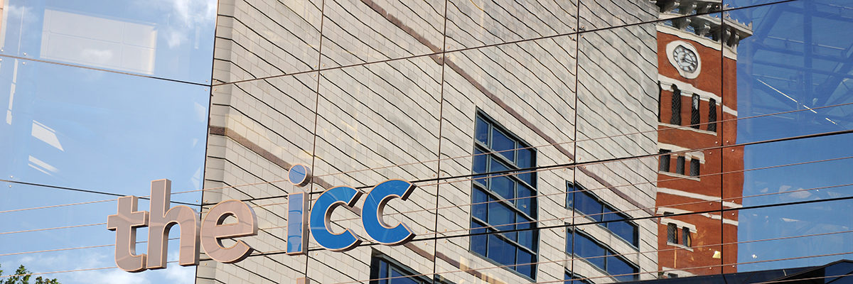 Annual Conference ICC Birmingham reflection Brindley Place Clock Tower