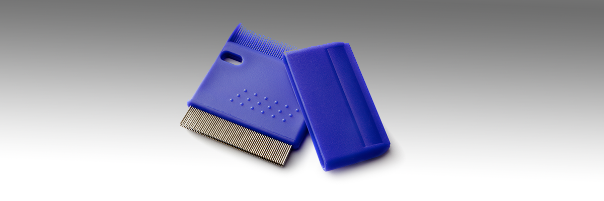 Blue head lice and nit comb