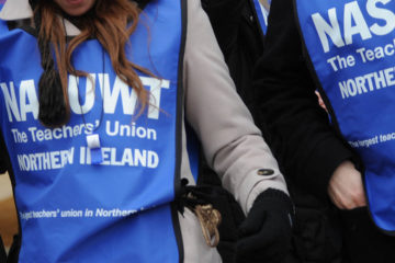 Strike action bibs flags Northern Ireland