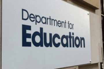 Department for Education DfE exterior sign