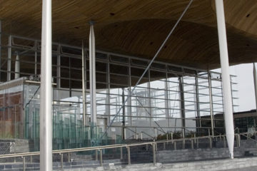 Welsh Assembly Wales Senedd exterior close up