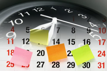 Dates times clock post-it notes
