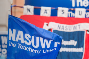 NASUWT flags and banners shaded