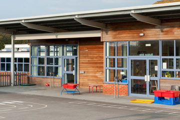 Empty closed school primary playground 1