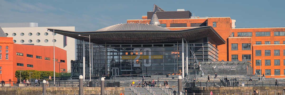 Welsh Assembly Wales Senedd exterior Senedd