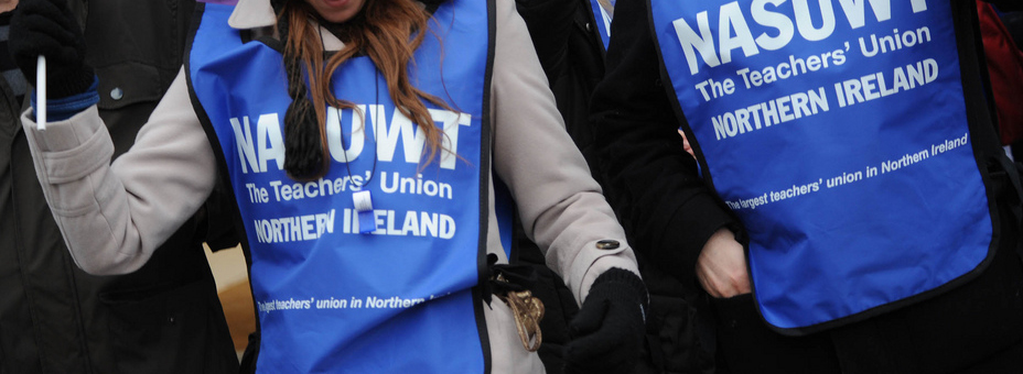 Strike action bibs flags Northern Ireland