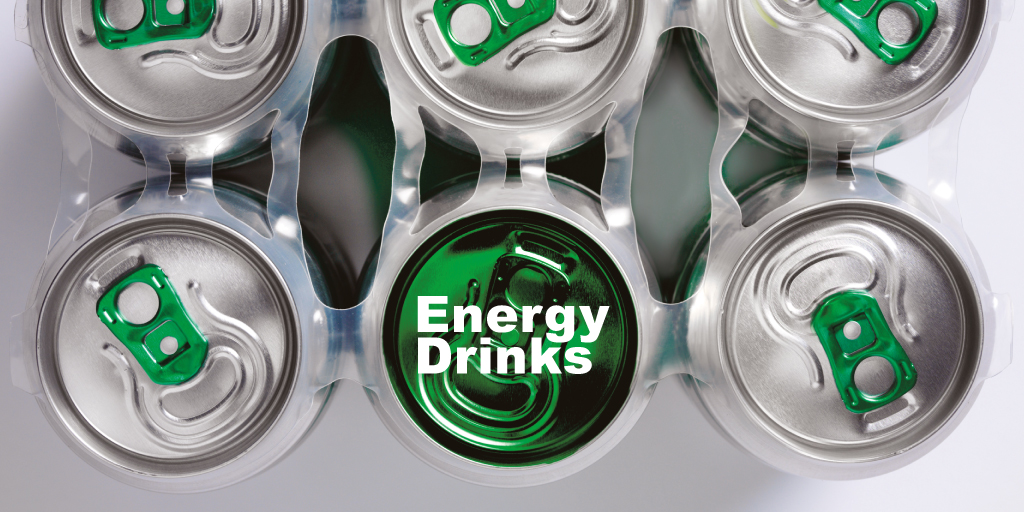 Energy drinks can tops