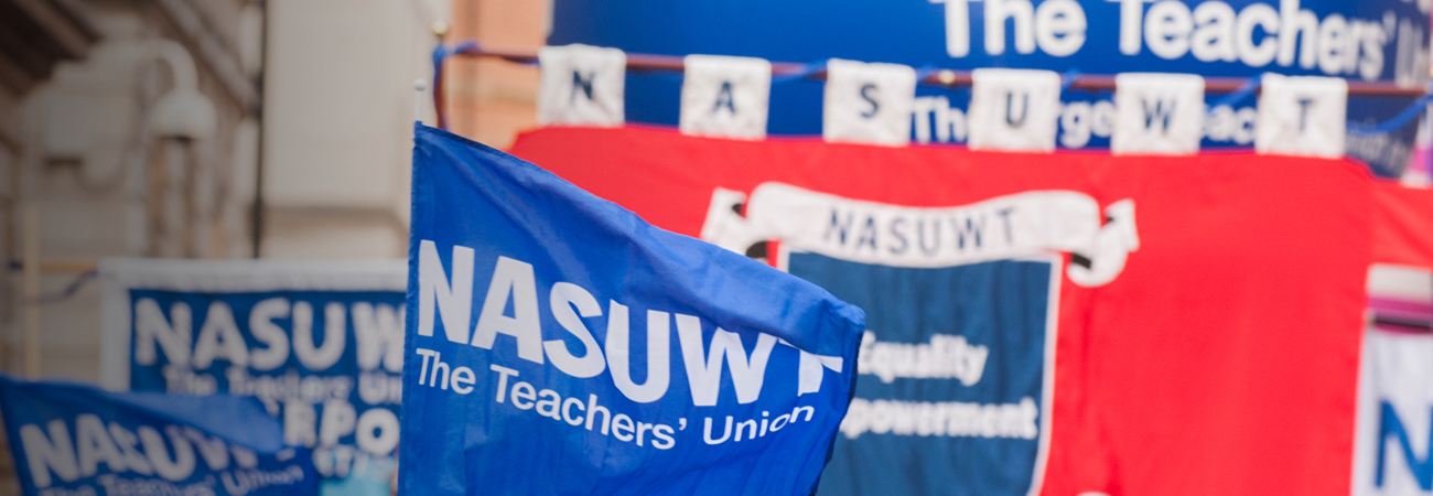 NASUWT flags and banners shaded