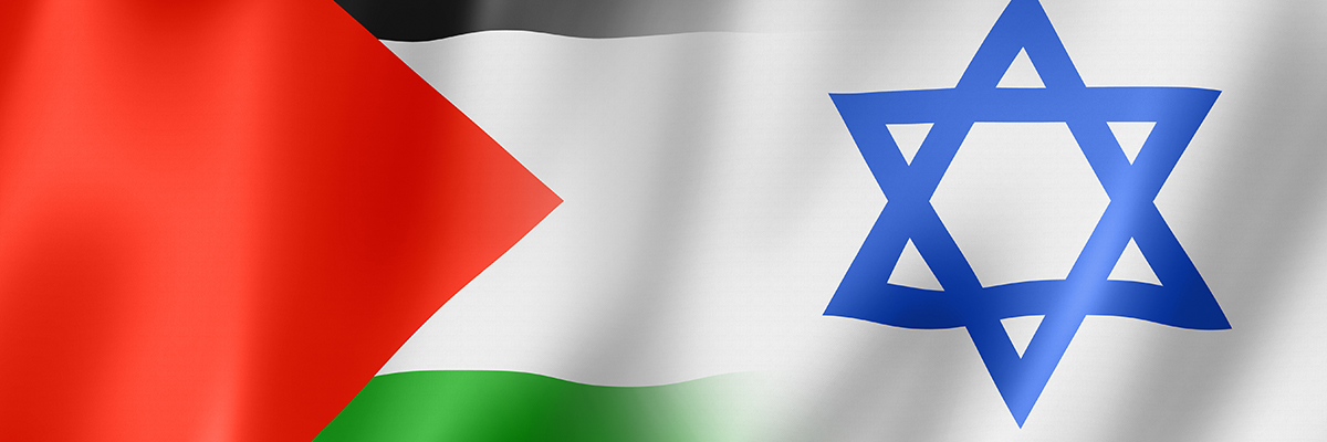 Israel Palestine flags BANNER