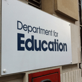 Department for Education DfE exterior sign